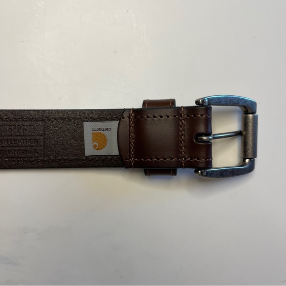 Carhartt Belt Mens 42 Brown Full Grain Leather Legacy Casual Work WB5561 M - Picture 7 of 8